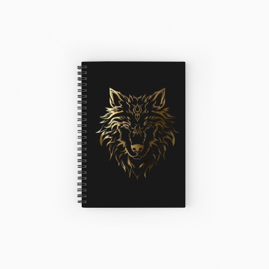 Golden Wolf Spiral Notebooks   Ruled Line