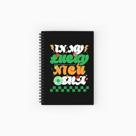 In My Lucky NICU Era St Patricks Day Hippie Smile Spiral Notebooks   Ruled Line