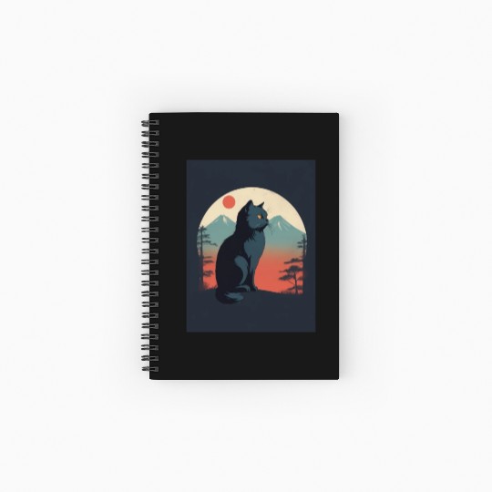 Persian Cat 1 - Japanese Retro Art Spiral Notebooks   Ruled Line