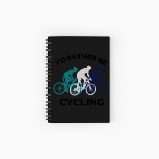 I Would Rather Be Cycling Funny Gift Spiral Notebooks   Ruled Line