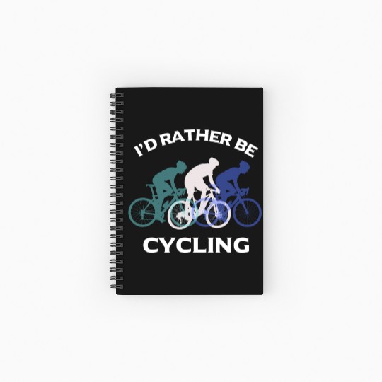 I Would Rather Be Cycling Funny Gift Spiral Notebooks   Ruled Line
