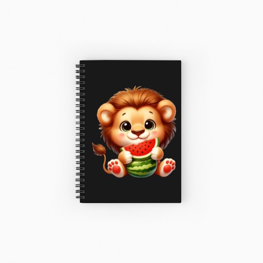 Lion Eating Watermelon Spiral Notebooks   Ruled Line