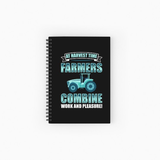 Combine Threshing Farmer Agriculture Combine Spiral Notebooks   Ruled Line
