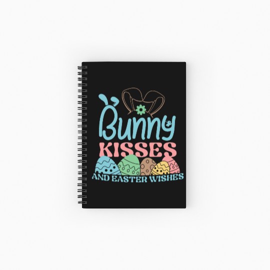 Bunny Kisses and Easter Wishes Spiral Notebooks   Ruled Line