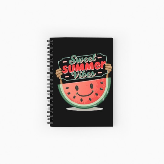 "Summer Joy: Smiling Watermelon" Spiral Notebooks   Ruled Line