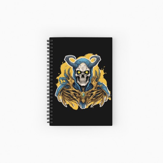 Celestial Crown: Horned Skull Spiral Notebooks   Ruled Line