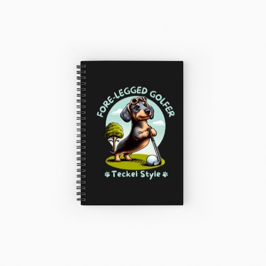 Cute Teckel, dachshund lover and golfers Spiral Notebooks   Ruled Line