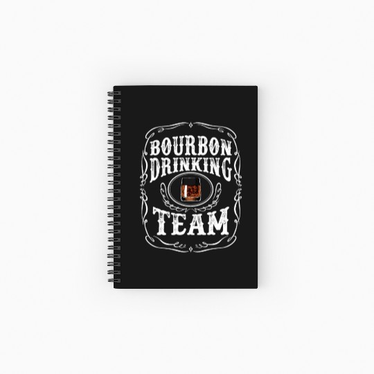 Bourbon Drinking Team Whiskey Alcoholic Beverage Spiral Notebooks   Ruled Line