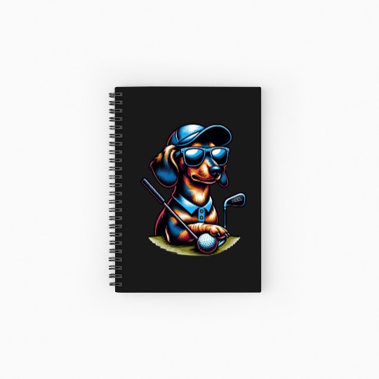 Dachshund Golfer Golf Course Dog Owner Spiral Notebooks   Ruled Line