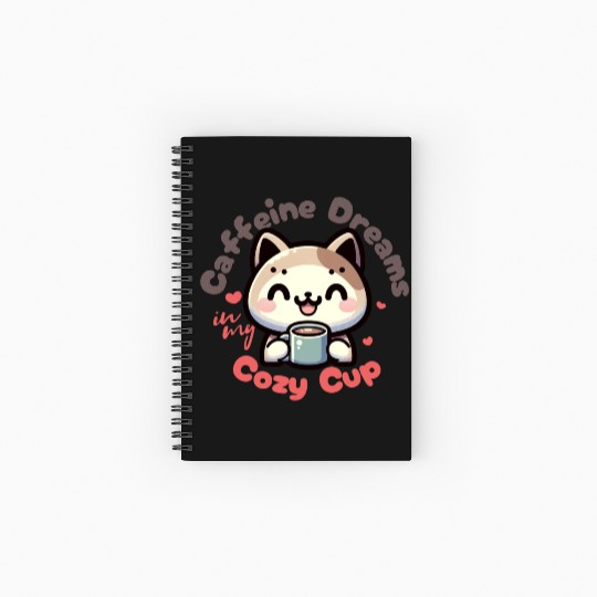 Caffeine Dreams Cat Delight Spiral Notebooks   Ruled Line