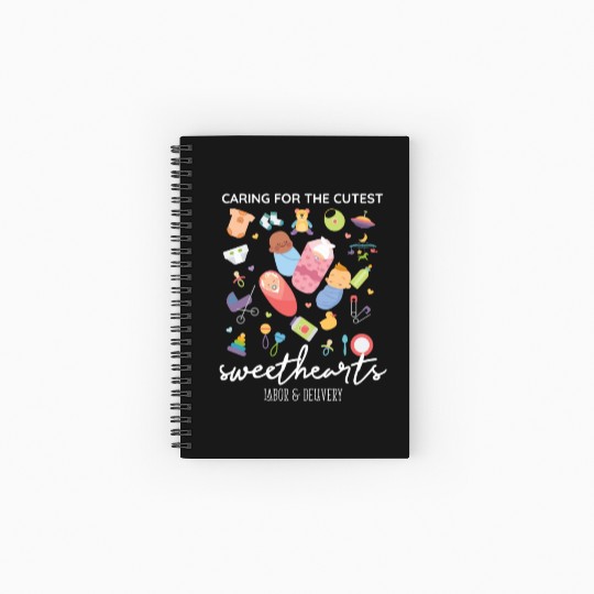 Caring For Cutest Sweethearts NICU Labor And Spiral Notebooks   Ruled Line