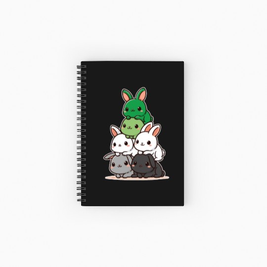 Bunnies Aromantic Flag Pride Month Cute Bunny Spiral Notebooks   Ruled Line