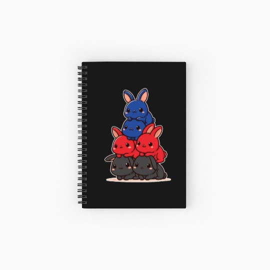 Bunnies Polyam Flag Pride Month Cute Bunnies Spiral Notebooks   Ruled Line