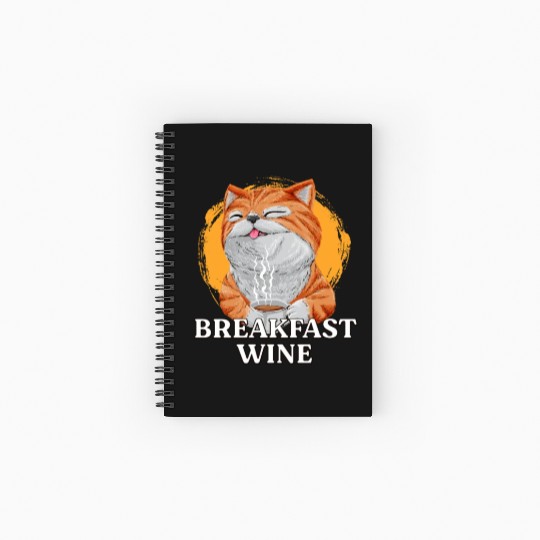 Breakfast Wine Coffee Lover Wine Lover Caffeine Ch Spiral Notebooks   Ruled Line