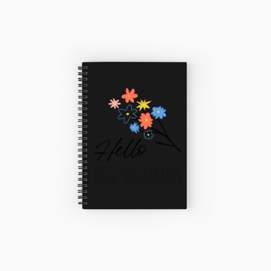 Hello Spring Flower Season Spiral Notebooks   Ruled Line