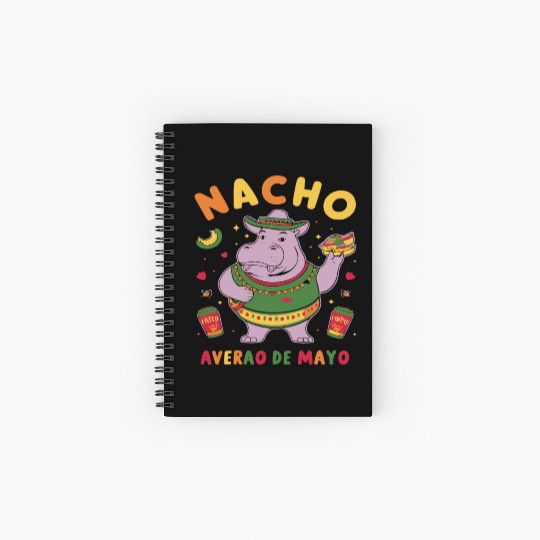 Nacho Average Hippo Mexican Hippopotamus Spiral Notebooks   Ruled Line