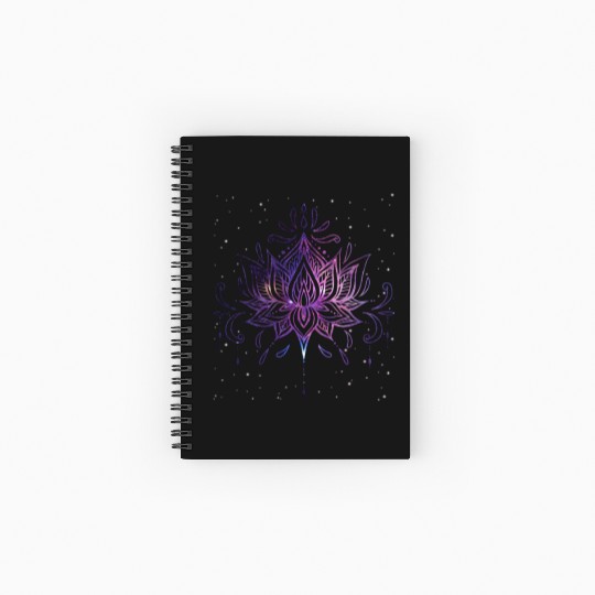 Celestial Flower Radiant Lotus Bloom Spiral Notebooks   Ruled Line