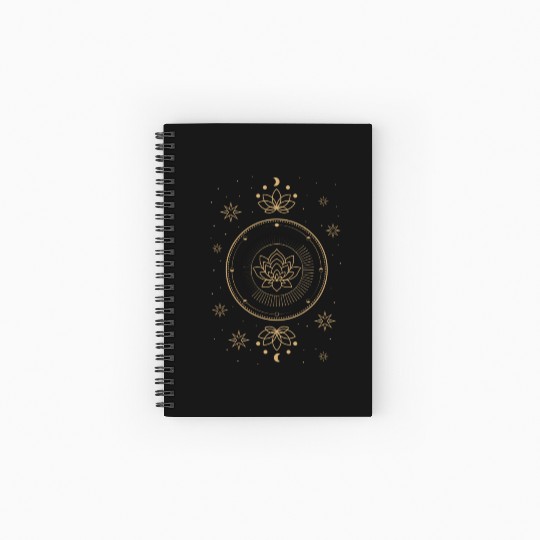 Celestial Flower Lotus Harmony Spiral Notebooks   Ruled Line
