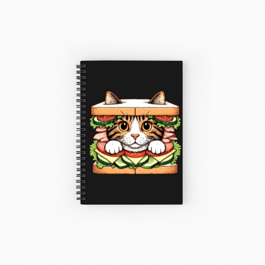 Sandwich Kitty Spiral Notebooks   Ruled Line