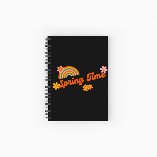 Funny Retro Colorful Funny spring time groovy cute Spiral Notebooks   Ruled Line
