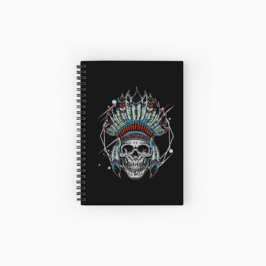 Indigenous Native American Skull Head Spiral Notebooks   Ruled Line