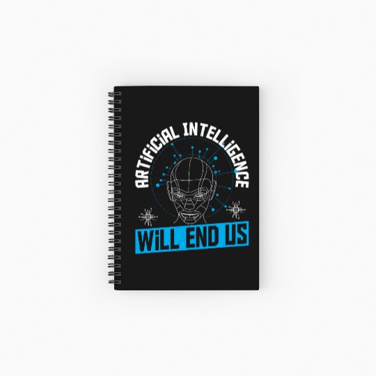 Cyborg AI Robot Engineer Prompt Engineer Spiral Notebooks   Ruled Line