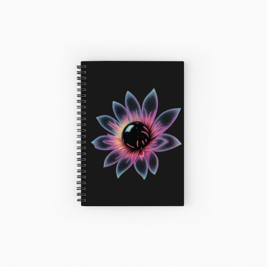 Galactic Lotus Neon Design Spiral Notebooks   Ruled Line