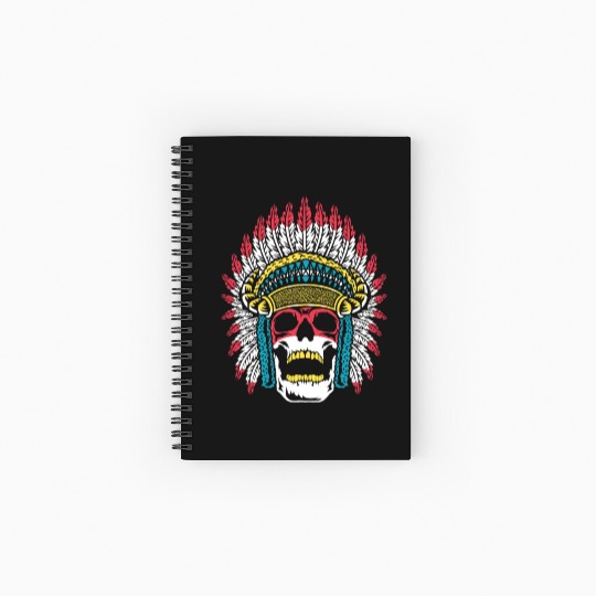 Indigenous Native American Skull Skull Head Spiral Notebooks   Ruled Line