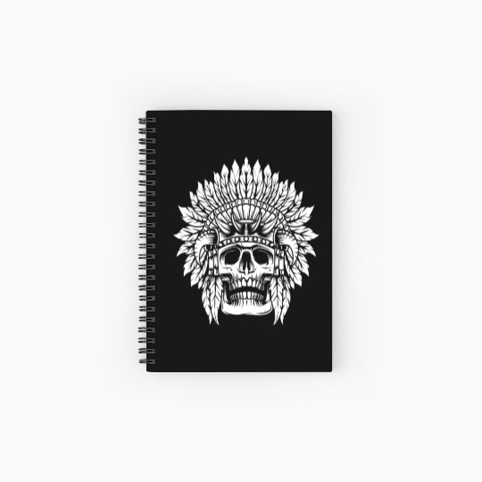 Indigenous Native American Skull Head Spiral Notebooks   Ruled Line
