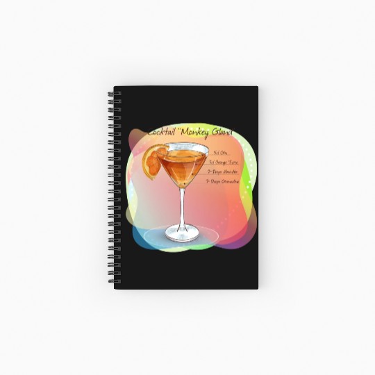 Cocktail Monkey Gland Recipe Gin Orange Juice Spiral Notebooks   Ruled Line