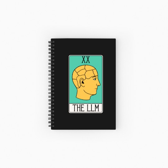 LLM Tarot Card - LLMs - Large Language Model - AI Spiral Notebooks   Ruled Line