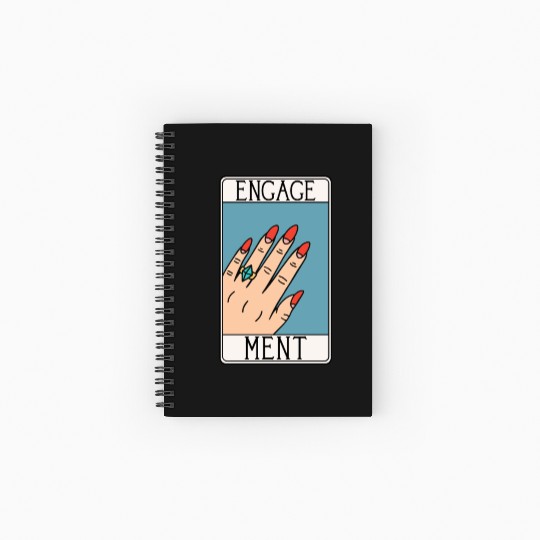 Engagement - Engaged Tarot Card - Wedding Proposal Spiral Notebooks   Ruled Line
