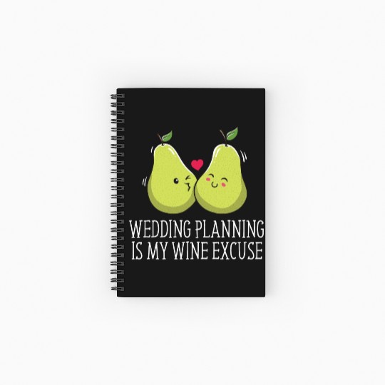 Wedding Planning Is Wine Excuse Drinking Wedding P Spiral Notebooks   Ruled Line