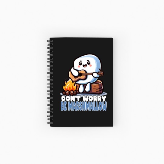Don't Worry Be Marshmallow Cute Camping Spiral Notebooks   Ruled Line