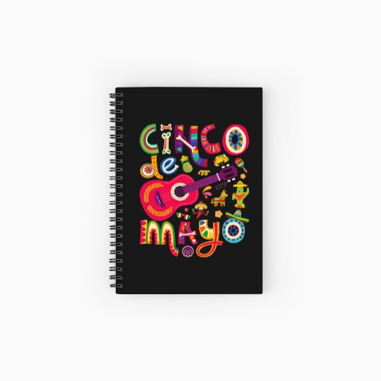 Cinco de Mayo Mexican Taco Guitar Fiesta Spiral Notebooks   Ruled Line