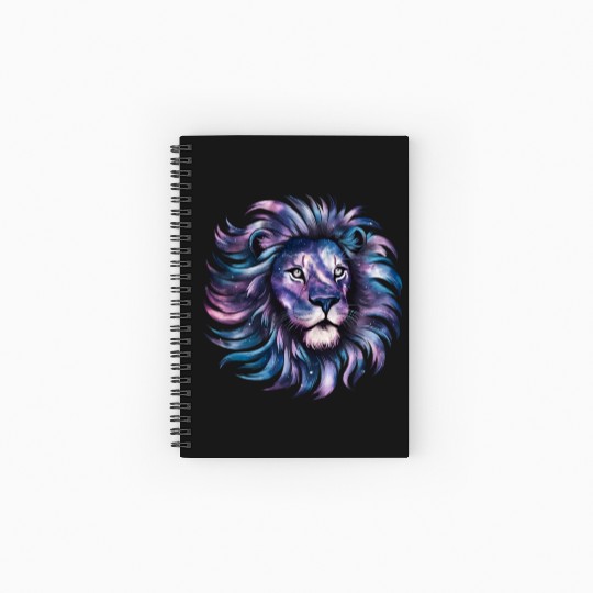 Lion Head Galaxy Style Spiral Notebooks   Ruled Line