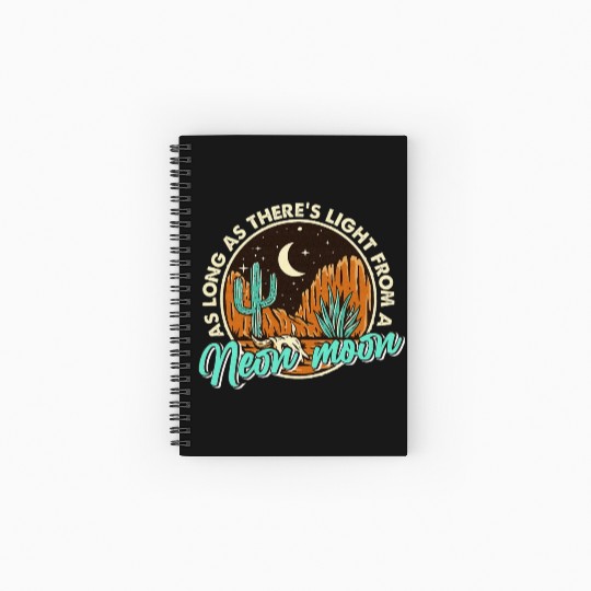 Neon Moon Cactus Country Mountain Vintage Retro Spiral Notebooks   Ruled Line