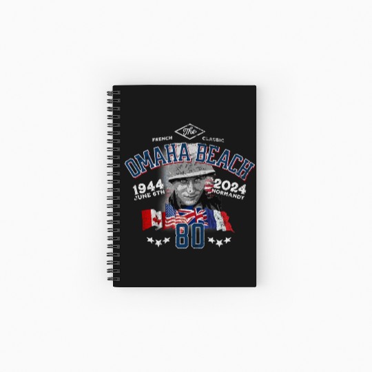 Omaha Beach D-DAY 80th Anniversary Heritage Spiral Notebooks   Ruled Line