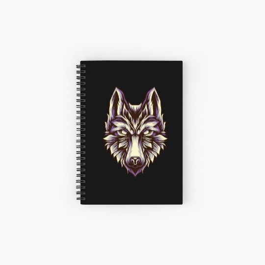 Wolf Spiral Notebooks   Ruled Line Retro Vintage White Wolves Canine Dog