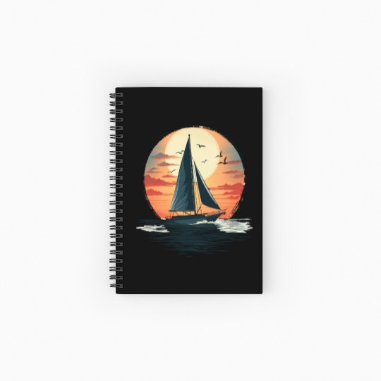 Sail Into The Sunset Nautical Adventure Spiral Notebooks   Ruled Line