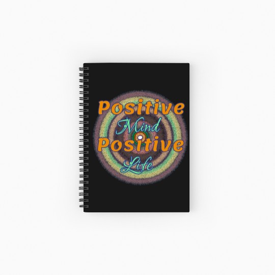 Positive Mind Positive Life ( Orange and green ) Spiral Notebooks   Ruled Line