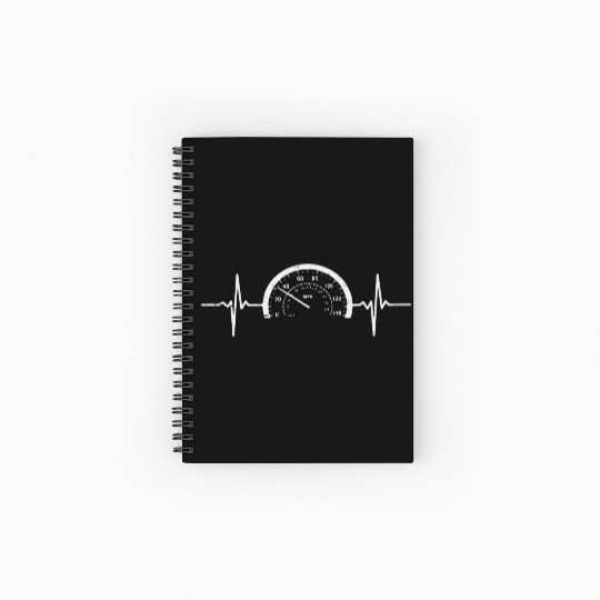 Heartbeat Speedometer Car Guy Auto Garage Racing Spiral Notebooks   Ruled Line