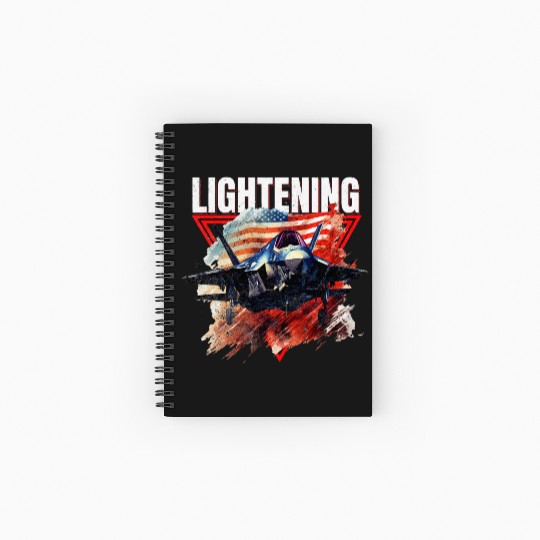 F35 Lightning Fighter Jet Plane Veteran Military Spiral Notebooks   Ruled Line