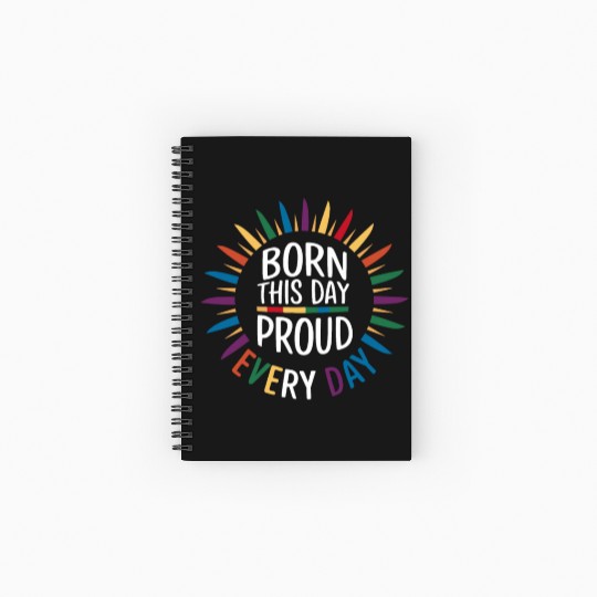 Birthgay Gay Pride Flag Pride Month Equal Rights Spiral Notebooks   Ruled Line