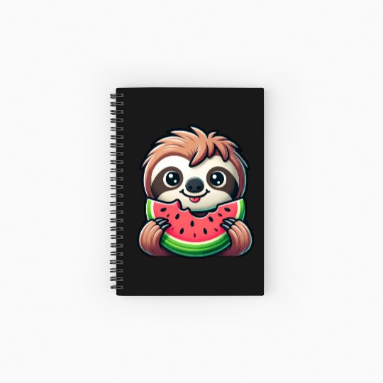 Sloth Summer Fruit Melon Spiral Notebooks   Ruled Line