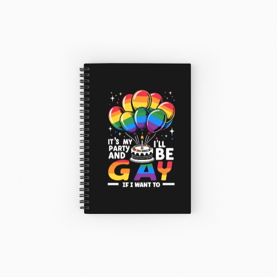 Birthgay Gay Pride Flag Pride Month Equal Rights Spiral Notebooks   Ruled Line
