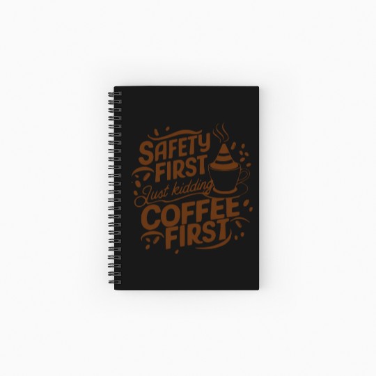 funny slogan coffee first coffe lover gift idea Spiral Notebooks   Ruled Line