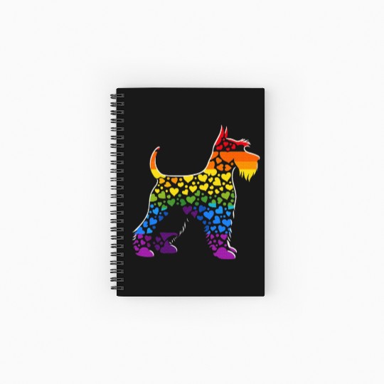 Miniature Schnauzer Rainbow LGBT Gay Pride Lesbian Spiral Notebooks   Ruled Line