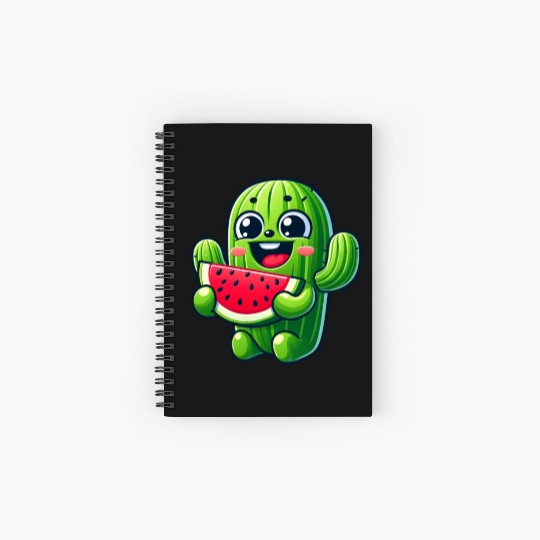 Cute Cactus Comic With Watermelon Fruity Spiral Notebooks   Ruled Line