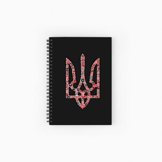 Ukraine trident Tryzub in red and black colors Spiral Notebooks   Ruled Line